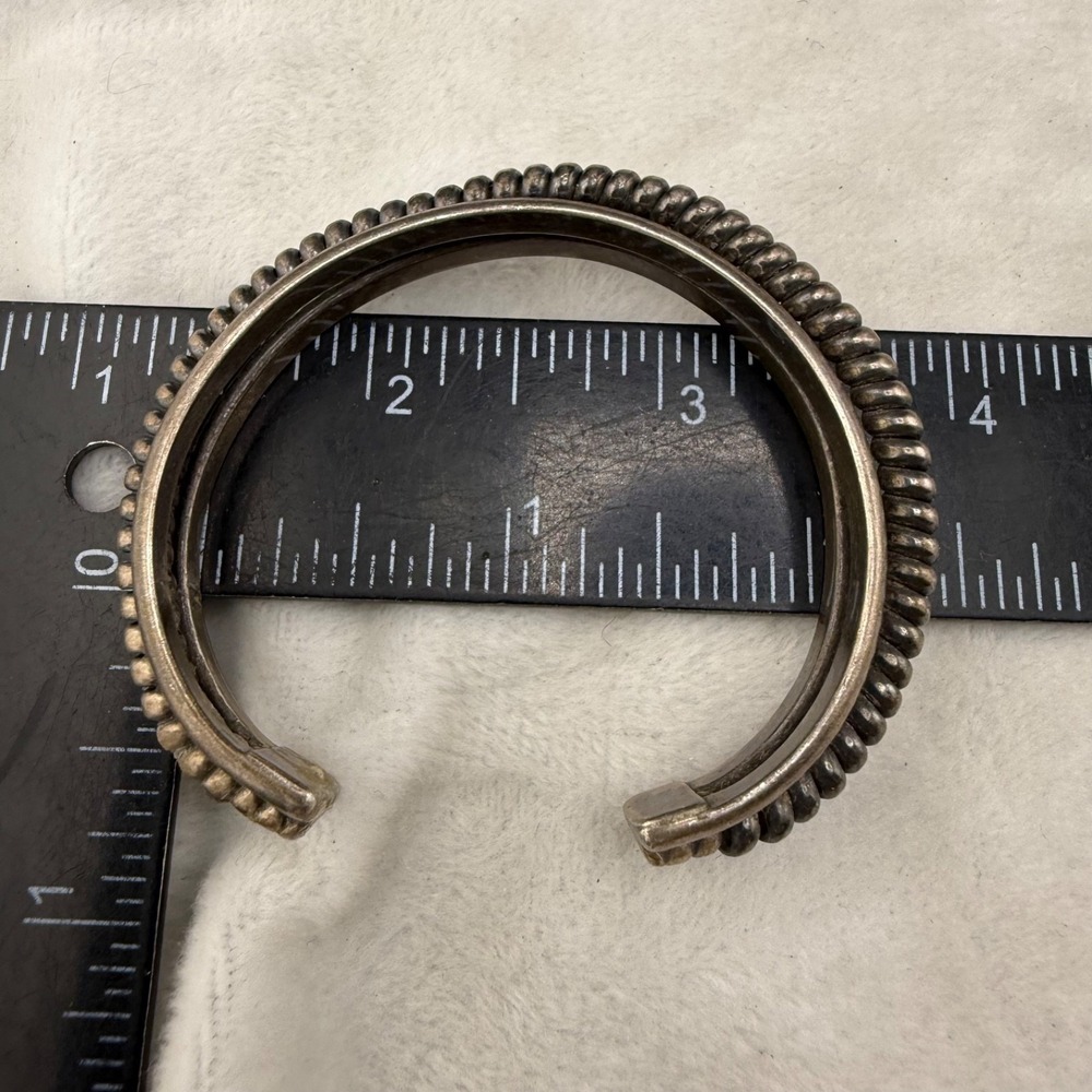 Vintage Cuff Bracelet Twisted Coil Silver Tone 6" - Picture 6 of 11